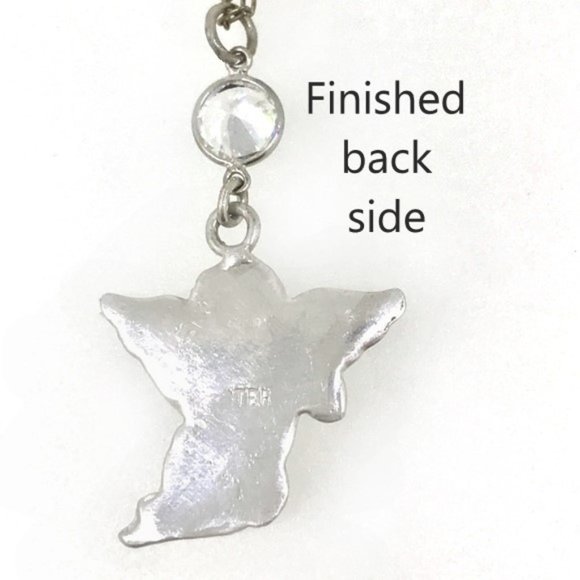 NWT SS guardian angel and crystal dangle necklace - Picture 6 of 7